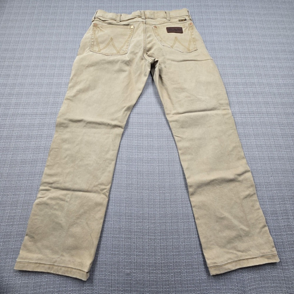 Wrangler Jeans Mens 34x27 Beige Slim Straight Stretch Denim 1088MWZTN Pants - Picture 9 of 13